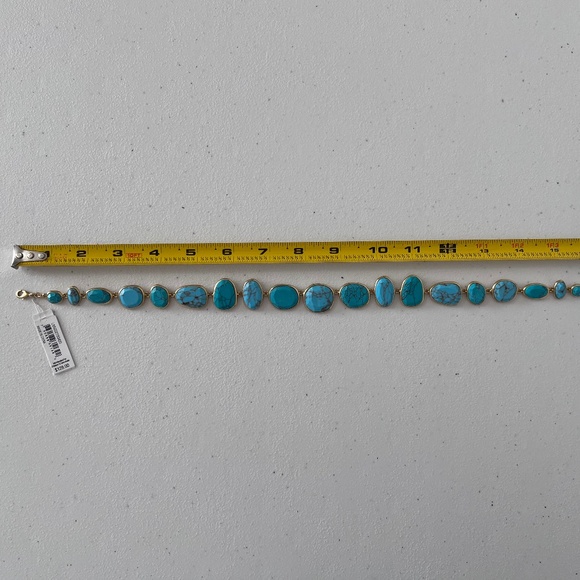 Lauren Ralph Lauren Turquoise/Gold Collar Necklace - Picture 6 of 9